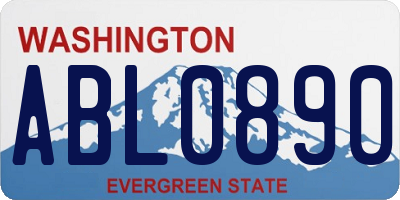 WA license plate ABL0890