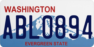 WA license plate ABL0894