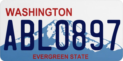 WA license plate ABL0897
