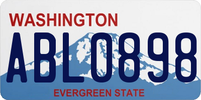 WA license plate ABL0898