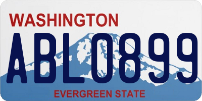 WA license plate ABL0899