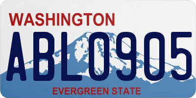 WA license plate ABL0905