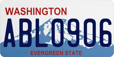 WA license plate ABL0906