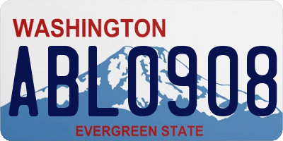 WA license plate ABL0908