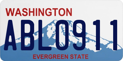 WA license plate ABL0911