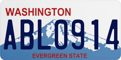 WA license plate ABL0914