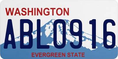 WA license plate ABL0916