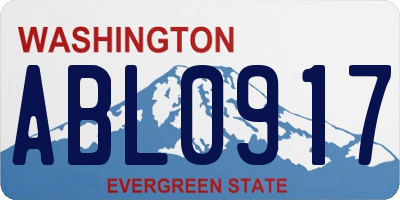 WA license plate ABL0917