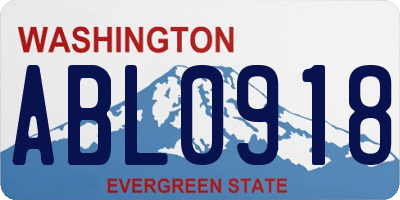 WA license plate ABL0918