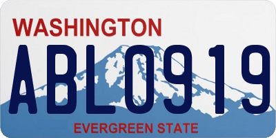 WA license plate ABL0919