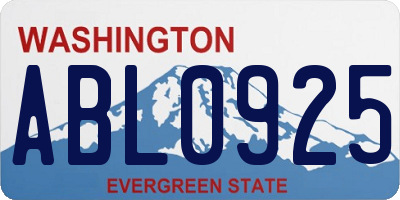 WA license plate ABL0925