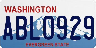 WA license plate ABL0929