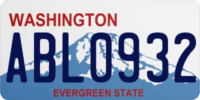 WA license plate ABL0932