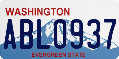 WA license plate ABL0937