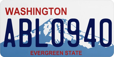 WA license plate ABL0940
