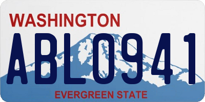 WA license plate ABL0941