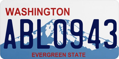 WA license plate ABL0943