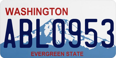 WA license plate ABL0953