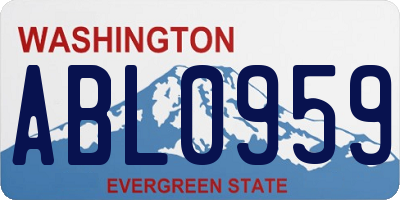 WA license plate ABL0959