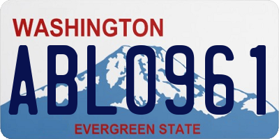 WA license plate ABL0961