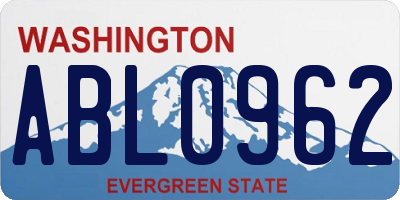 WA license plate ABL0962