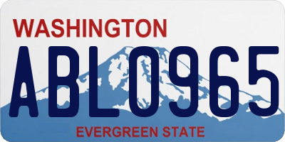 WA license plate ABL0965