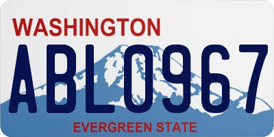 WA license plate ABL0967