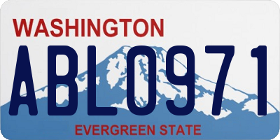 WA license plate ABL0971