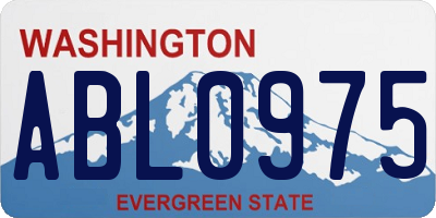 WA license plate ABL0975