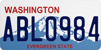 WA license plate ABL0984