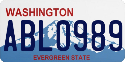 WA license plate ABL0989