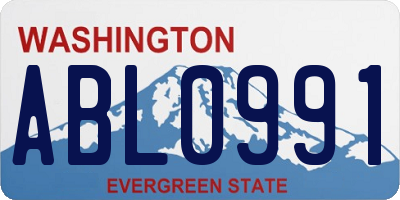 WA license plate ABL0991