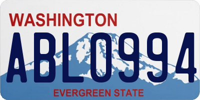 WA license plate ABL0994