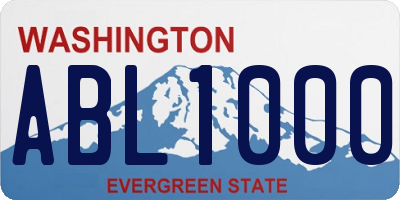 WA license plate ABL1000
