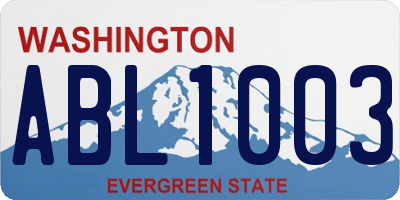 WA license plate ABL1003
