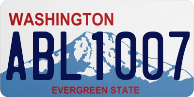 WA license plate ABL1007