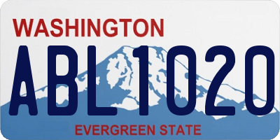 WA license plate ABL1020