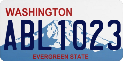 WA license plate ABL1023