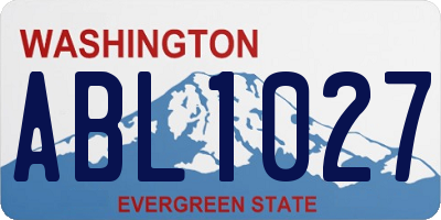 WA license plate ABL1027