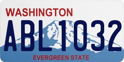 WA license plate ABL1032