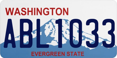 WA license plate ABL1033