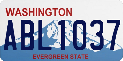 WA license plate ABL1037