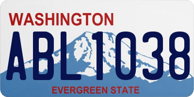 WA license plate ABL1038