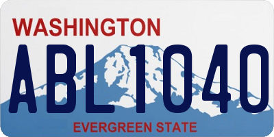 WA license plate ABL1040