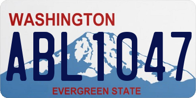 WA license plate ABL1047