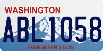 WA license plate ABL1058