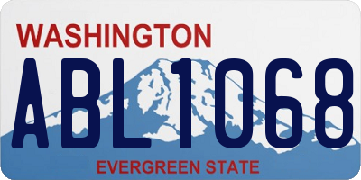 WA license plate ABL1068