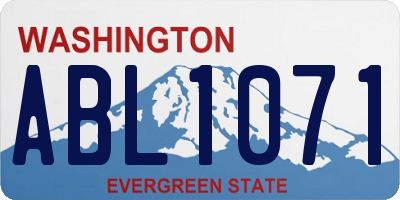 WA license plate ABL1071