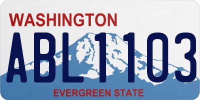 WA license plate ABL1103