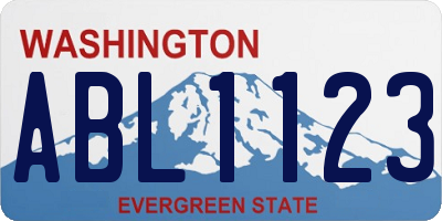 WA license plate ABL1123